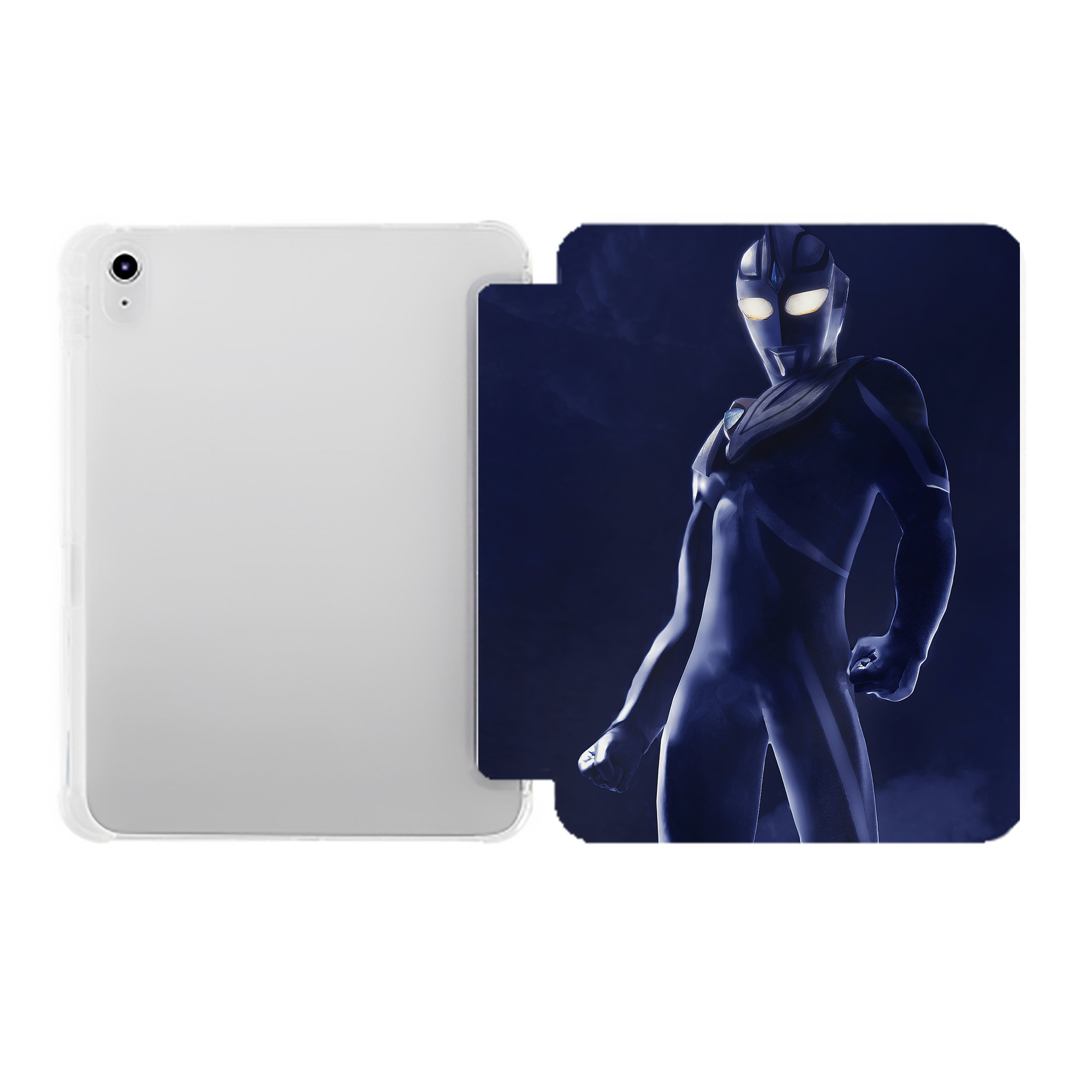 （画像用） ウルトラマン Ultraman IPad ケース ペン収納付き 三つ折りスタンド PUレザー×シリコン 対応機種9.5/10.5/10.9インチ